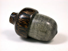 LV-1624 Curly Buckeye & Black Palm Wooden Acorn Trinket Box, Keepsake, Jewelry Box-SCREW CAP