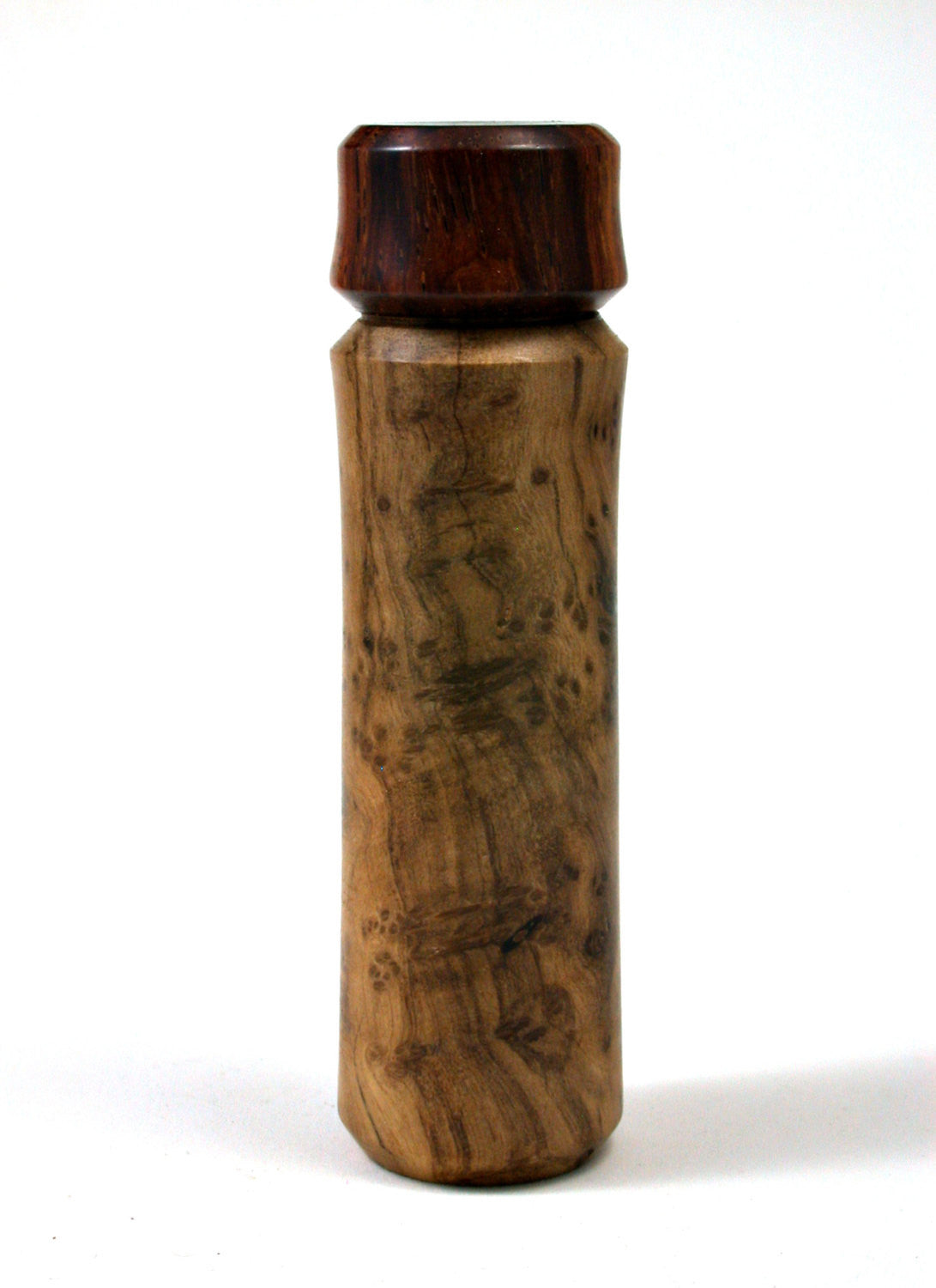 LV-1654 Olive Burl & Cocobolo Wooden Pill, Snuff Box, Needle Case-SCREW CAP