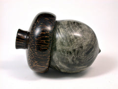LV-1622 Buckeye Burl & Black Palm Acorn Trinket Box, Keepsakes, Jewelry Box-SCREW CAP