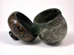 LV-1622 Buckeye Burl & Black Palm Acorn Trinket Box, Keepsakes, Jewelry Box-SCREW CAP
