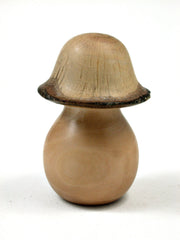 LV-1661 Photinia & Live Oak Wooden Mushroom Trinket Box, Pill, Jewelry Box-SCREW CAP