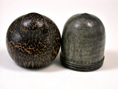 LV-1624 Curly Buckeye & Black Palm Wooden Acorn Trinket Box, Keepsake, Jewelry Box-SCREW CAP