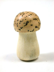 LV-1657 Holly & Palm Nut Wooden Mushroom Trinket Box, Pill, Jewelry Box-SCREW CAP