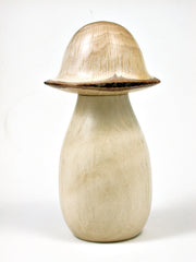 LV-1658 Holly & Live Oak Wooden Mushroom Trinket Box, Pill, Jewelry Box-SCREW CAP