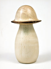 LV-1658 Holly & Live Oak Wooden Mushroom Trinket Box, Pill, Jewelry Box-SCREW CAP