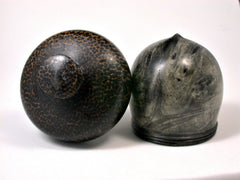 LV-1622 Buckeye Burl & Black Palm Acorn Trinket Box, Keepsakes, Jewelry Box-SCREW CAP