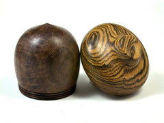 LV-1656 Walnut & Bocote Wooden Acorn Trinket Box, Keepsakes, Jewelry Box-SCREW CAP