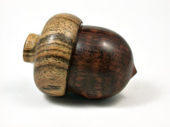 LV-1664 Snakewood & Bocote Acorn Trinket Box, Keepsake, Jewelry, Ring Box-SCREW CAP
