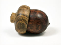 LV-1664 Snakewood & Bocote Acorn Trinket Box, Keepsake, Jewelry, Ring Box-SCREW CAP