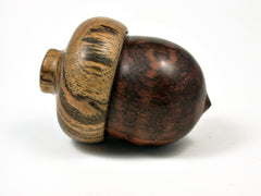 LV-1664 Snakewood & Bocote Acorn Trinket Box, Keepsake, Jewelry, Ring Box-SCREW CAP