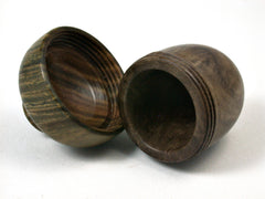 LV-1668 Nagusta Burl & Verawood Acorn Trinket Box, Keepsake, Jewelry, Ring Box-SCREW CAP