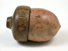 LV-1670 Red Gum Burl & Brownheart Acorn Trinket Box, Keepsake, Jewelry, Ring Box-SCREW CAP