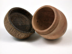 LV-1670 Red Gum Burl & Brownheart Acorn Trinket Box, Keepsake, Jewelry, Ring Box-SCREW CAP