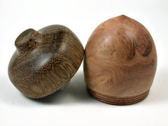 LV-1670 Red Gum Burl & Brownheart Acorn Trinket Box, Keepsake, Jewelry, Ring Box-SCREW CAP