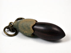 LV-1675 Bois de Rose & Verawood Eggplant Charm, Secret Compartment, Memorial Pendant-SCREW CAP