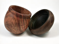 LV-1677 Carob & Walnut Wooden Acorn Trinket Box, Keepsake, Jewelry, Ring Box-SCREW CAP