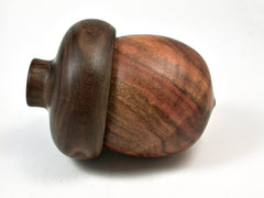 LV-1677 Carob & Walnut Wooden Acorn Trinket Box, Keepsake, Jewelry, Ring Box-SCREW CAP