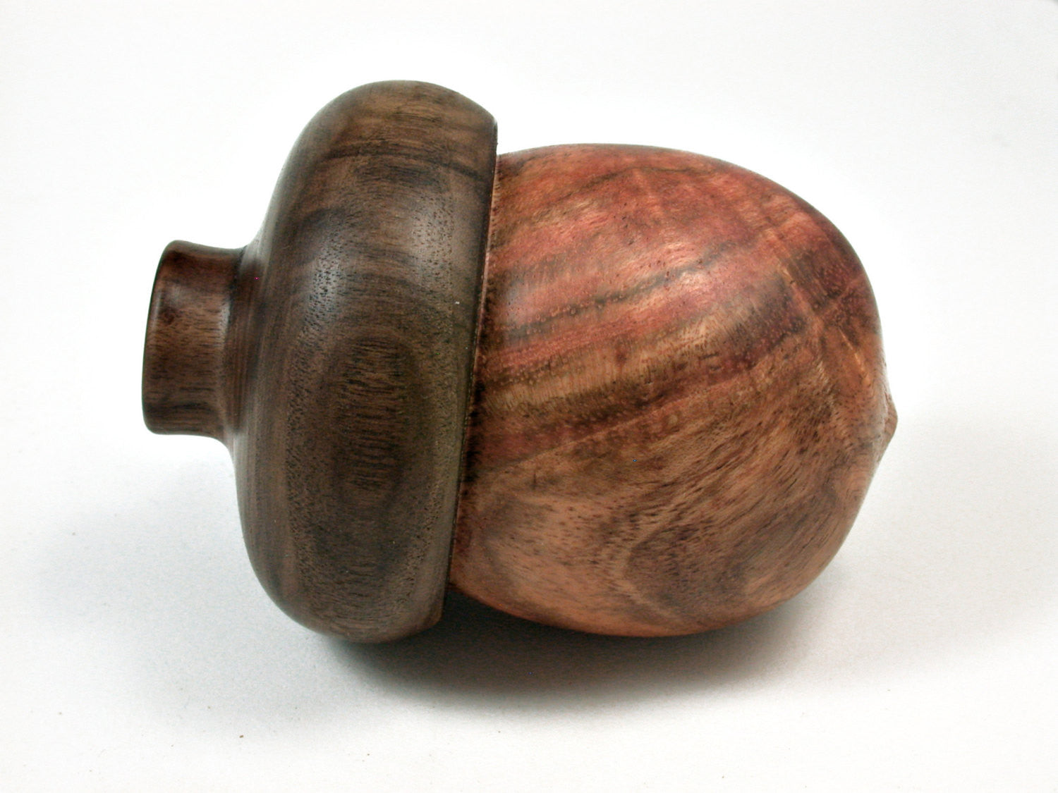 LV-1677 Carob & Walnut Wooden Acorn Trinket Box, Keepsake, Jewelry, Ring Box-SCREW CAP