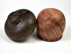 LV-1677 Carob & Walnut Wooden Acorn Trinket Box, Keepsake, Jewelry, Ring Box-SCREW CAP