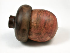 LV-1677 Carob & Walnut Wooden Acorn Trinket Box, Keepsake, Jewelry, Ring Box-SCREW CAP