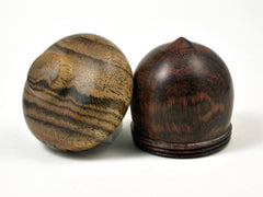 LV-1664 Snakewood & Bocote Acorn Trinket Box, Keepsake, Jewelry, Ring Box-SCREW CAP