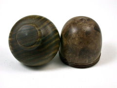 LV-1668 Nagusta Burl & Verawood Acorn Trinket Box, Keepsake, Jewelry, Ring Box-SCREW CAP