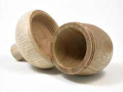 LV-1671 Zelkova & Oak Wooden Acorn Trinket Box, Keepsake, Jewelry, Ring Box-SCREW CAP