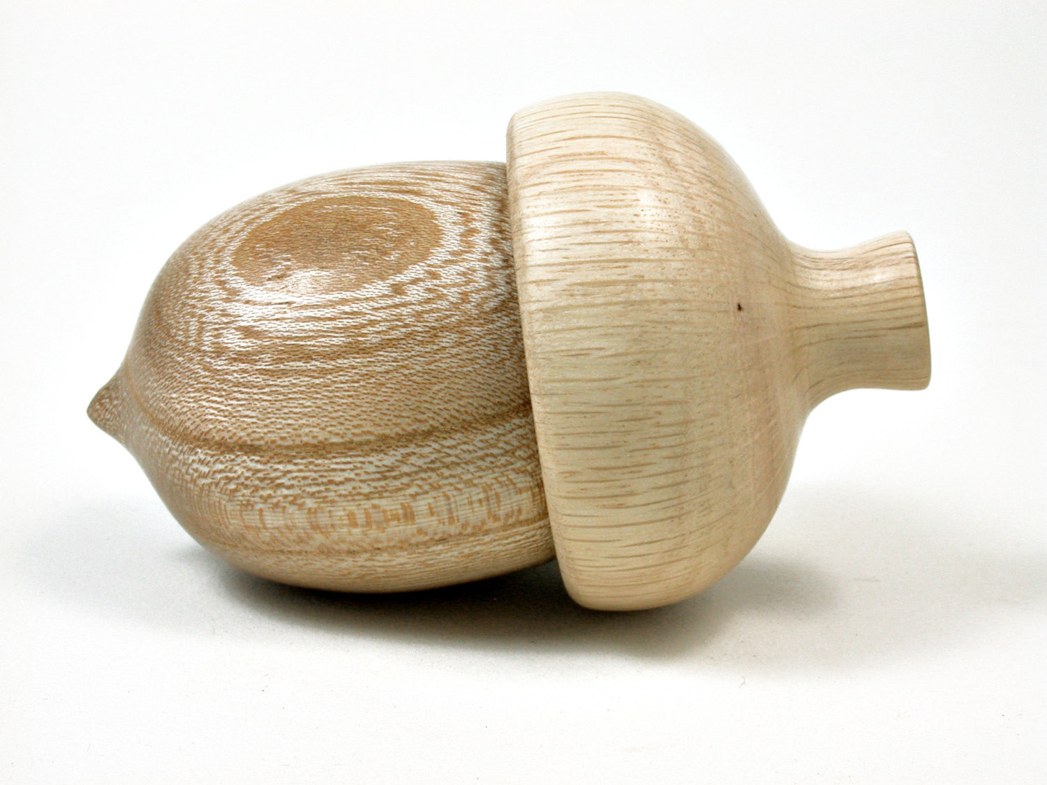 LV-1671 Zelkova & Oak Wooden Acorn Trinket Box, Keepsake, Jewelry, Ring Box-SCREW CAP