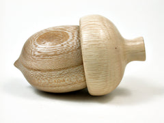 LV-1671 Zelkova & Oak Wooden Acorn Trinket Box, Keepsake, Jewelry, Ring Box-SCREW CAP