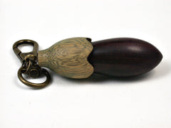 LV-1675 Bois de Rose & Verawood Eggplant Charm, Secret Compartment, Memorial Pendant-SCREW CAP