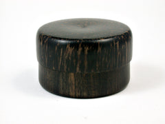 LV-1689 Mun Ebony & Black Palm Wooden Flat Pill Box, Ring Holder, Jewelry Box-SCREW CAP