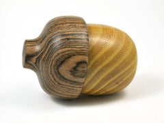 LV-1669 Osage Orange & Bocote Acorn Trinket Box, Keepsakes, Jewelry Box-SCREW CAP