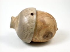LV-1672 Port Orford Cedar Burl & Live Oak Wooden Acorn Trinket Box, Keepsakes, Jewelry Box-SCREW CAP