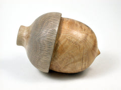 LV-1672 Port Orford Cedar Burl & Live Oak Wooden Acorn Trinket Box, Keepsakes, Jewelry Box-SCREW CAP