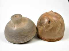 LV-1672 Port Orford Cedar Burl & Live Oak Wooden Acorn Trinket Box, Keepsakes, Jewelry Box-SCREW CAP