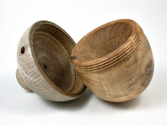 LV-1672 Port Orford Cedar Burl & Live Oak Wooden Acorn Trinket Box, Keepsakes, Jewelry Box-SCREW CAP
