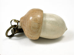 LV-1681 Holly & Ivy Wooden Acorn Key Fob, Pill Holder, Memorial Pendant-SCREW CAP