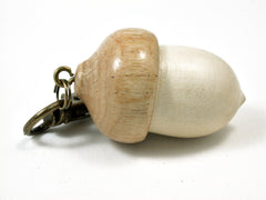 LV-1681 Holly & Ivy Wooden Acorn Key Fob, Pill Holder, Memorial Pendant-SCREW CAP