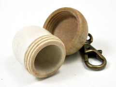 LV-1681 Holly & Ivy Wooden Acorn Key Fob, Pill Holder, Memorial Pendant-SCREW CAP