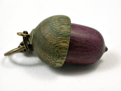 LV-1682 Purpleheart & Verawood Acorn Key Fob, Pill Holder, Memorial Pendant-SCREW CAP