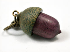 LV-1682 Purpleheart & Verawood Acorn Key Fob, Pill Holder, Memorial Pendant-SCREW CAP