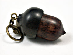 LV-1684 Snakewood & Mun Ebony Acorn Key Fob, Pill Holder, Memorial Pendant-SCREW CAP
