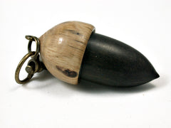 LV-1686 Mun Ebony & Live Oak Acorn Key Fob, Pill Holder, Memorial Pendant-SCREW CAP
