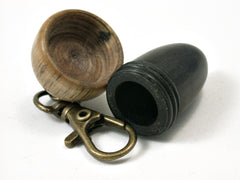 LV-1686 Mun Ebony & Live Oak Acorn Key Fob, Pill Holder, Memorial Pendant-SCREW CAP
