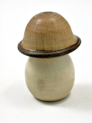 LV-1687 Holly & Live Oak Wooden Mushroom Trinket Box, Pill, Jewelry Box-SCREW CAP