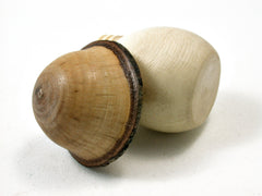LV-1687 Holly & Live Oak Wooden Mushroom Trinket Box, Pill, Jewelry Box-SCREW CAP