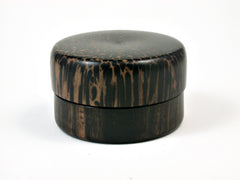 LV-1689 Mun Ebony & Black Palm Wooden Flat Pill Box, Ring Holder, Jewelry Box-SCREW CAP