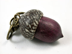 LV-1699 Purpleheart & Betelnut Acorn Key Fob, Pill Holder, Cash Stash-SCREW CAP