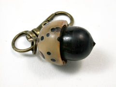 LV-1701 Camatillo & Raphia Palm Nut Acorn Key Fob, Pill Holder, Memorial Pendant-SCREW CAP