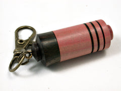 LV-1705 Pink Ivory & Ebony Secret Compartment Necklace, Pill Pendant, Memorial Jewelry-SCREW CAP